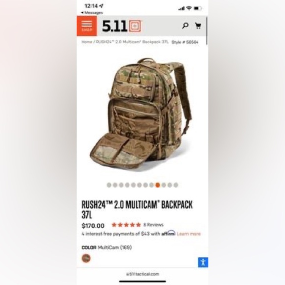 5.11 RUSH24 2.0 MULTICAM BACKPACK 37L - Picture 2 of 10